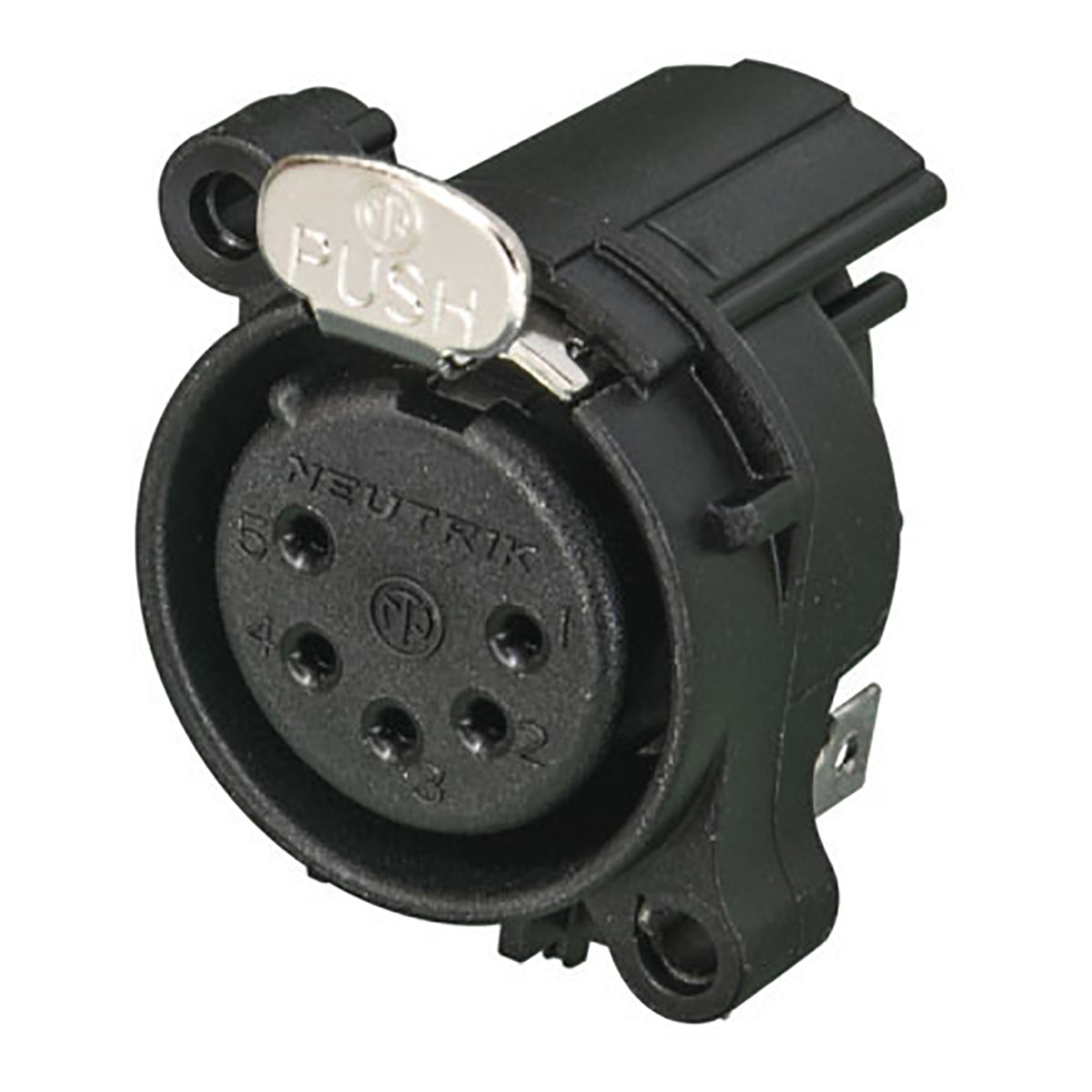 Neutrik® NC5FAH - 5-polige female XLR-aansluiting met afzonderlijk aardcontact voor horizontale PCB-montage Neutrik® NC5FAH - 5-polige female XLR-aansluiting met afzonderlijk aardcontact voor horizontale PCB-montage