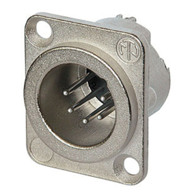 Neutrik® NC5MD-LX XLR 5p. Chassis Male Zilveren contactpunten, nikkelen behuizing