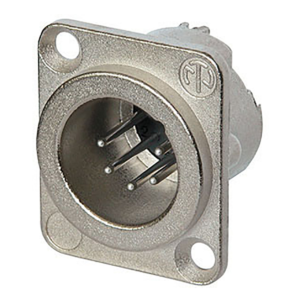 Neutrik® NC5MD-LX XLR 5p. Chassis Male Zilveren contactpunten, nikkelen behuizing Neutrik® NC5MD-LX XLR 5p. Chassis Male Zilveren contactpunten, nikkelen behuizing