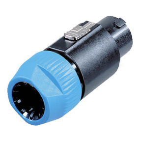 Neutrik® NL8FC 8p. speakON Plug Female Zwarte behuizing, blauwe einddop Neutrik® NL8FC 8p. speakON Plug Female Zwarte behuizing, blauwe einddop