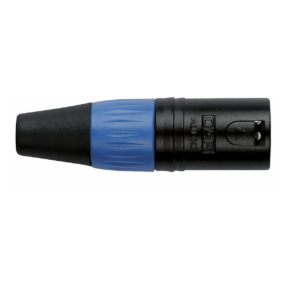 DAP XLR 3p. Connector Male, Black housing Blauwe einddop