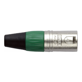 DAP XLR 3p. Connector Male, Nickel housing Groene einddop