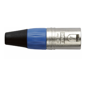 DAP XLR 3p. Connector Male, Nickel housing Blauwe einddop