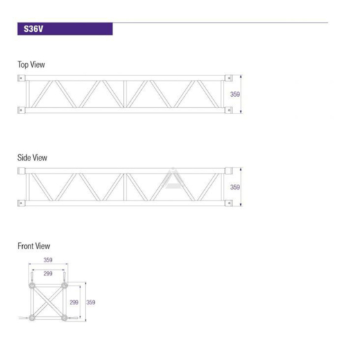 Tweedehands Prolyte S36V truss vierkant 100 cm zwart