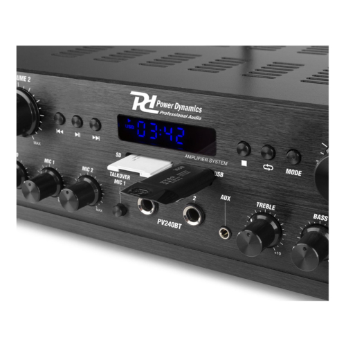 Power Dynamics PV240BT stereo versterker 4-kanalen met Bluetooth - 4x 100W