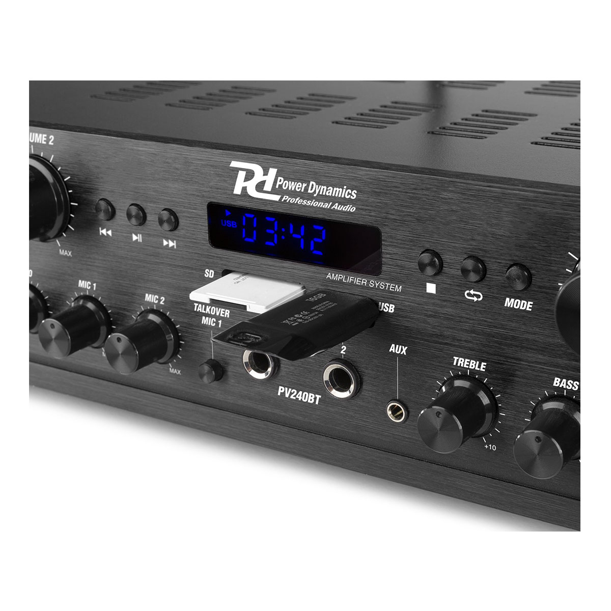 Power Dynamics PV240BT stereo versterker 4-kanalen met Bluetooth - 4x 100W Power Dynamics PV240BT stereo versterker 4-kanalen met Bluetooth - 4x 100W