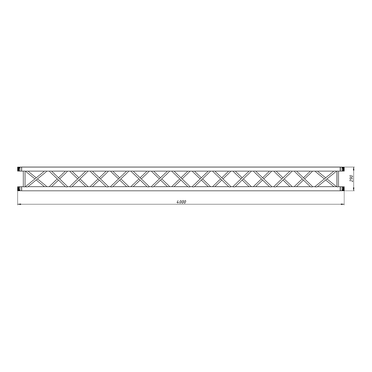 FORTEX FX34-L400 vierkant truss 400 cm zwart FORTEX FX34-L400 vierkant truss 400 cm zwart