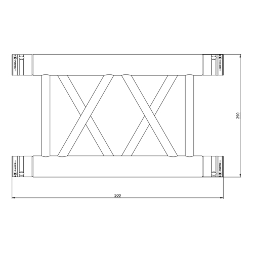 FORTEX FX34-L050 vierkant truss 50 cm zwart