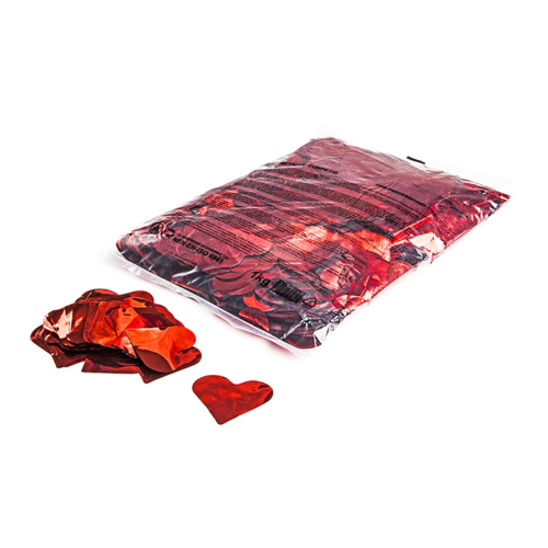 MAGICFX® Metallic confetti harten Ø 55mm - rood metallic