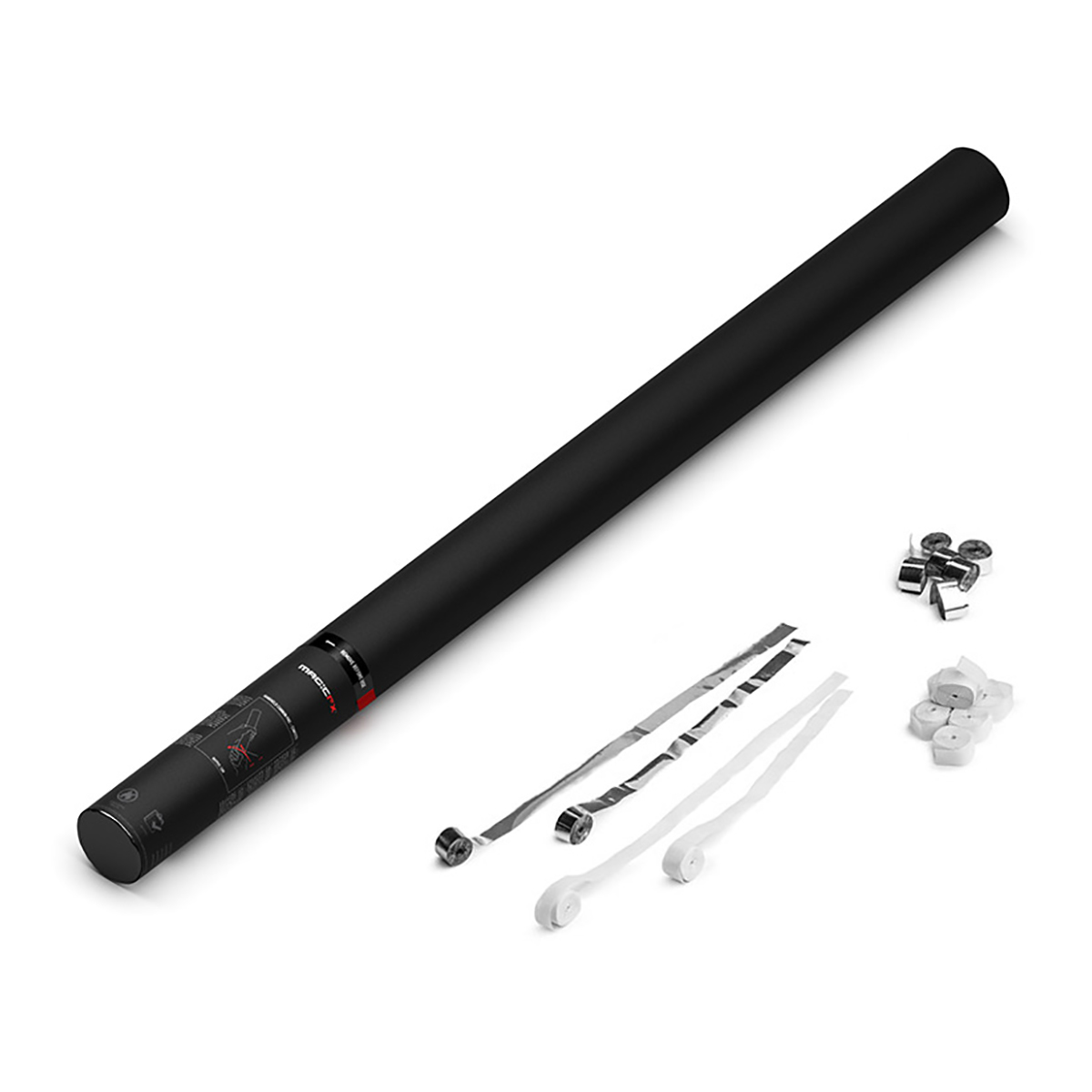 MAGICFX® Handheld Streamers Cannon 80 cm wit zilver kopen? Stage
