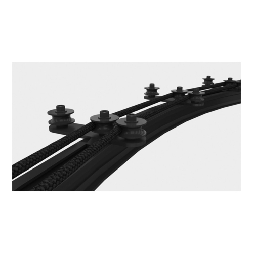 WENTEX® Eurotrack – Koord geleider – 3 wielen zwart