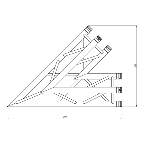 FORTEX FX33-C19 driehoek truss 2-weg 45 graden hoek