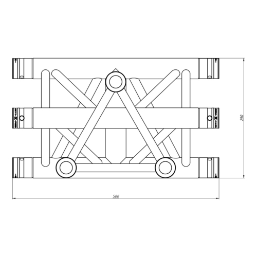 FORTEX FX33-T35 driehoek truss 3-weg T-stuk verticaal apex down