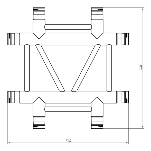 FORTEX FX32-C41-H ladder truss 4-weg kruis horizontaal