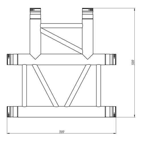 FORTEX FX32-T35-H ladder truss 3-weg T-stuk horizontaal