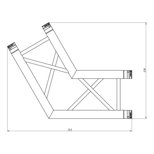 FORTEX FX34-C22 vierkant truss 2-weg 120 graden hoek