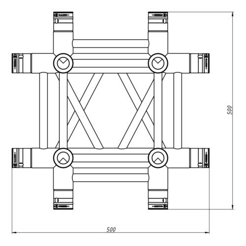 FORTEX FX34-C60 vierkant truss 6-weg kruis