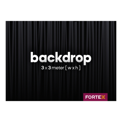 FORTEX Backdrop 3m (b) x 3m (h) zwart 320 gram/m²