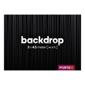 FORTEX Backdrop 3m (b) x 4,5m (h) zwart 320 gr/m2