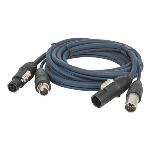 DAP FP-16 Hybrid Cable IP65 - Combikabel PowerCON True1 / 5-pin XLR - DMX - 3m