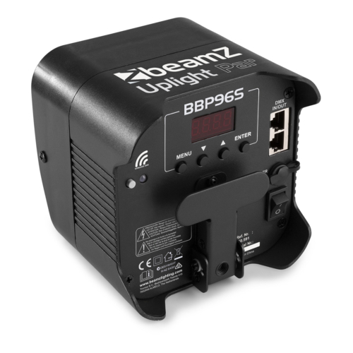 BeamZ BBP96S accu Uplight met 6x 12W LED's en draadloze DMX