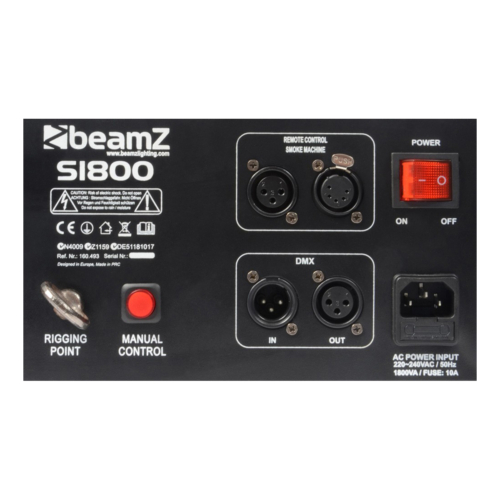 BeamZ S1800 DMX rookmachine - horizontaal / verticaal
