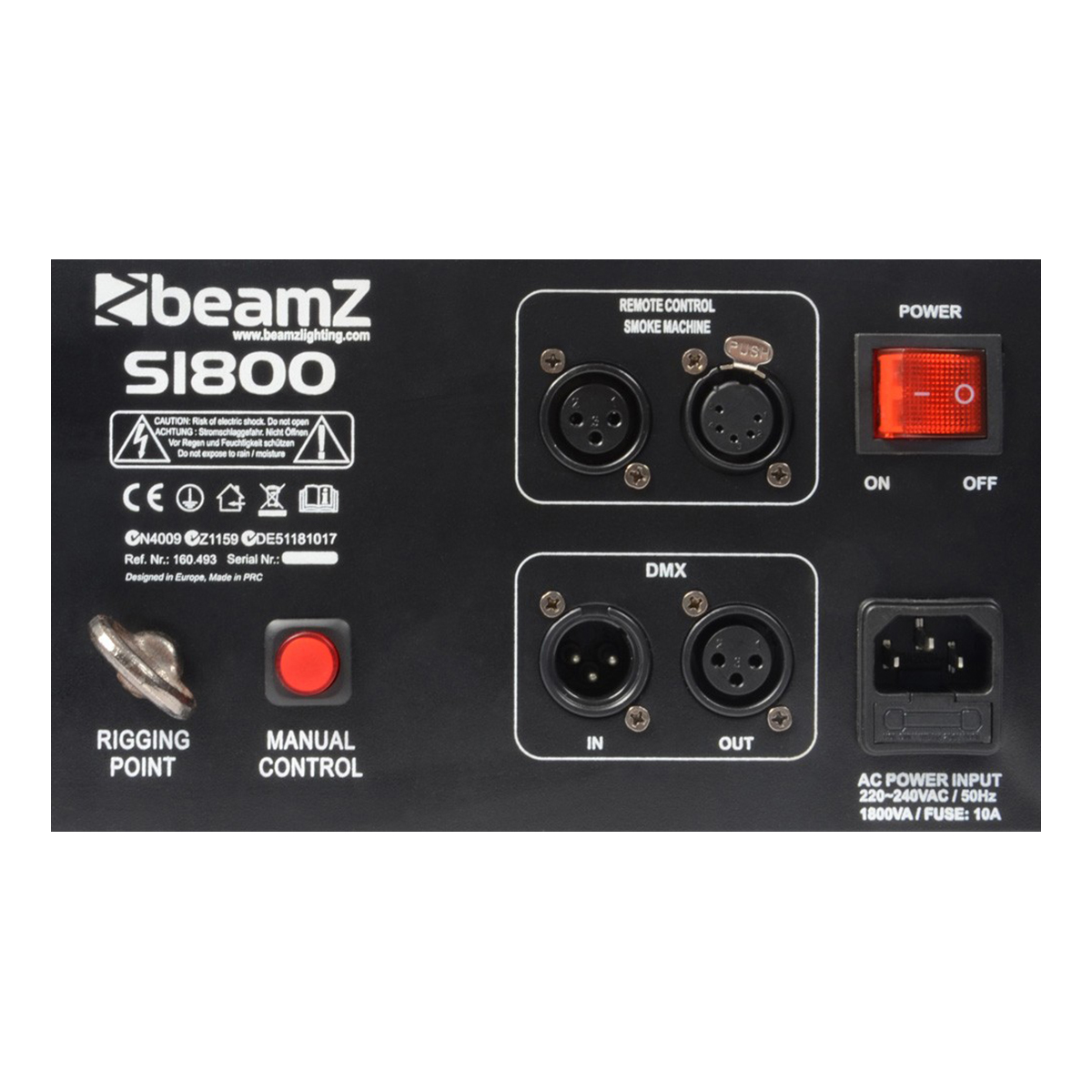 BeamZ S1800 DMX rookmachine - horizontaal / verticaal BeamZ S1800 DMX rookmachine - horizontaal / verticaal