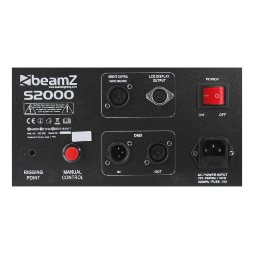 BeamZ S2000 horizontale / verticale rookmachine met licht - 2000W
