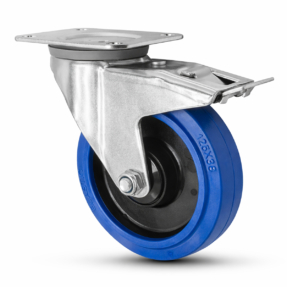 FORTEX Blue Wheel zwenkwiel Ø125mm met dubbele rem WLL 220kg