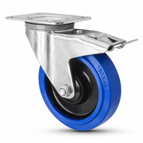 FORTEX Blue Wheel zwenkwiel Ø160mm met dubbele rem WLL 300kg