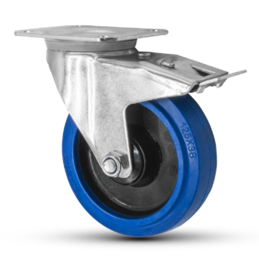 FORTEX Blue Wheel zwenkwiel Ø125mm met dubbele rem WLL 220kg