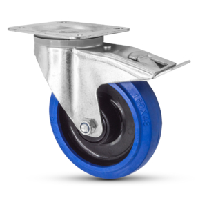 FORTEX Blue Wheel zwenkwiel Ø160mm met dubbele rem WLL 300kg