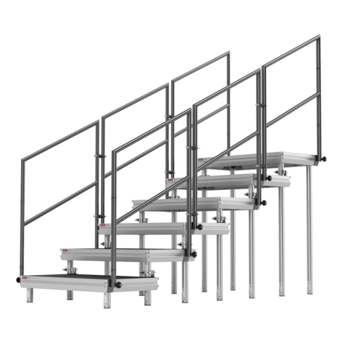 FORTEX Safety Rail - 2 staps overlap trap rechts voor STAGE750 30kg/m