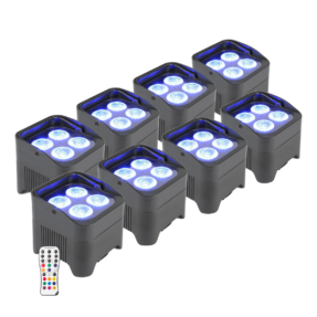 8x BeamZ BBP94 accu LED PAR 4x 10W 6-in-1 RGBAW-UV