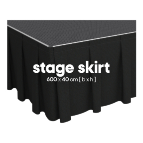 FORTEX Podiumrok geplooid 6m (b) x 40cm (h) StageMolton 320 g/m² zwart