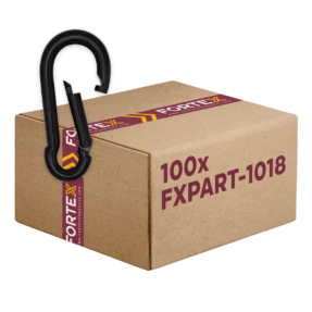 100x FORTEX Karabijnhaak 6x60mm WLL 120  kg zwart DIN 5299 gecertificeerd