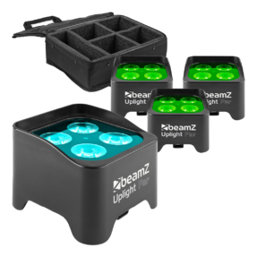 BeamZ BBP90 - Set van 4 BBP90 LED Uplighters met accu en tas