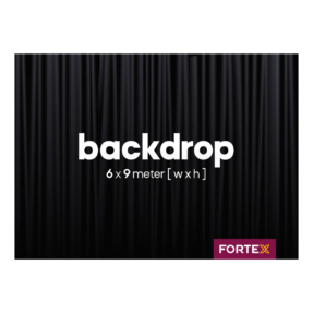 FORTEX Backdrop 6m (b) x 9m (h) zwart 320 gram/m²