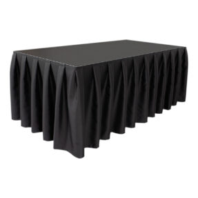 WENTEX® Stage Skirt MCS 300 g/m² Zwart - 620 x 100 cm (B x H) - geplooid