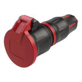 PCE Rubber Schuko Connector Female Rood