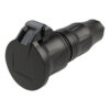PCE Rubber Schuko Connector Female Zwart