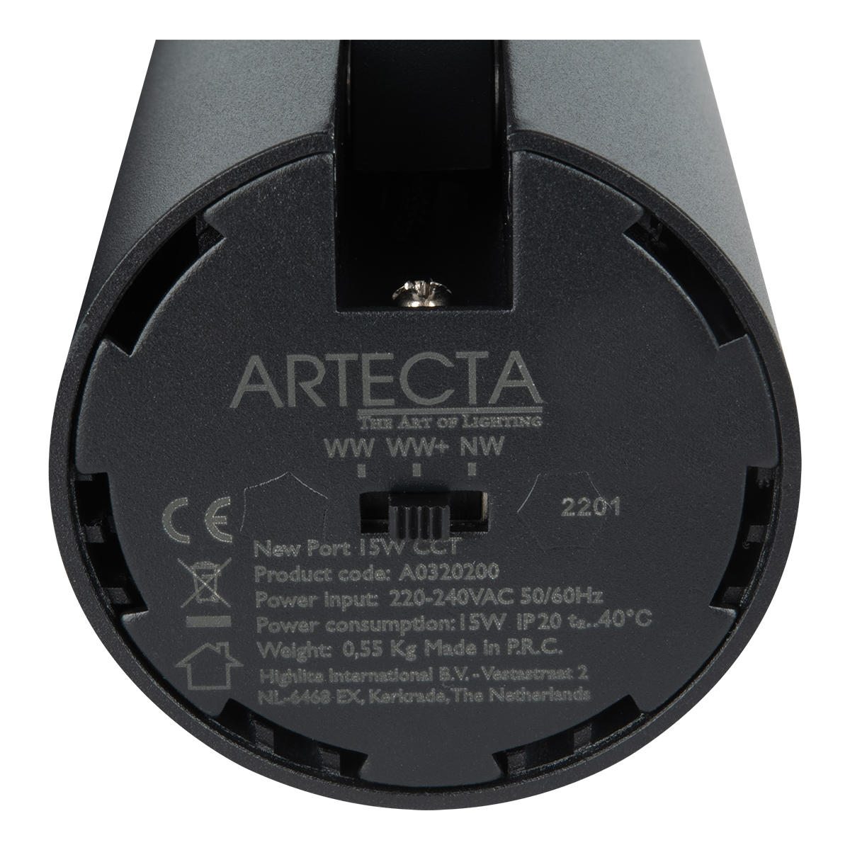 Artecta New Port 15 W CCT 38° Zwart Artecta New Port 15 W CCT 38° Zwart