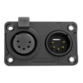 SEETRONIC XLR 5P In/Output Combination Chassis IP65 - Vergulde contacten
