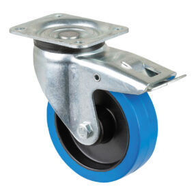 Showgear Swivel Blue wheel 125 mm - met rem
