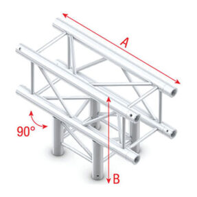 Milos Pro-30 Square F Truss - T-Cross 3-way - 50 cm QTF35sp - 90° corner - silver - F