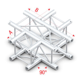 Milos Pro-30 Square F Truss - Cross 4-way - 50 cm QCU41sp - 90° corner - silver - F
