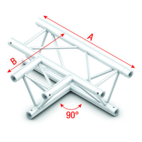 Milos Pro-30 Triangle F Truss - 3-way horizontal - 50 cm ATF36sp - 90° corner - silver - F