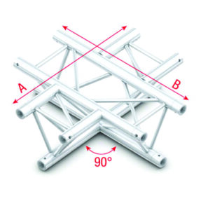 Milos Pro-30 Triangle G Truss - Cross 4-way - 50 cm ACU41sp - 90° corner - silver - G