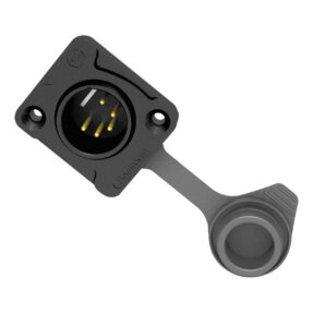 SEETRONIC XLR 5P Chassis - male - IP65 Vergulde contacten - zwarte behuizing