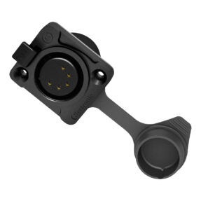 SEETRONIC XLR 5P Chassis - female - IP65 Vergulde contacten - zwarte behuizing